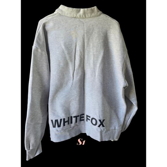 White Fox Caught Up with You Zip Front Words Grey L/XL * S1 - Picture 4 of 6
